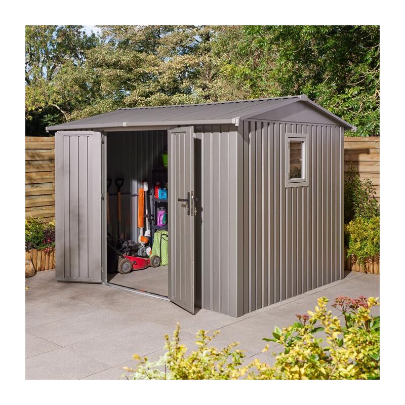 Rowlinson - Brentvale 10x8 Premium Apex Metal Shed with Foundation Kit