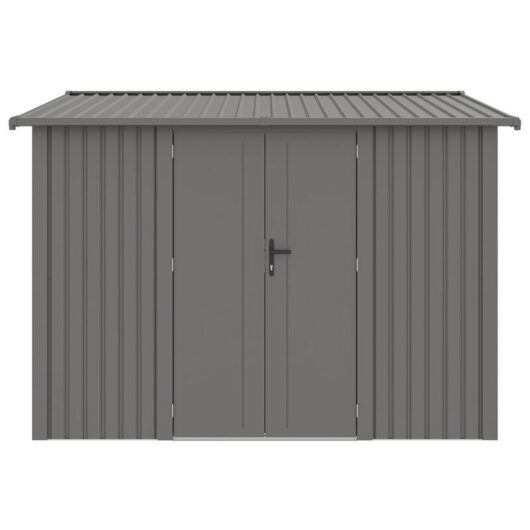 Rowlinsons - 10 x 10 Feet Brentvale Premium Apex Shed - Metal/Steel - L304 x W296 x H228 cm - Metallic Grey Finish