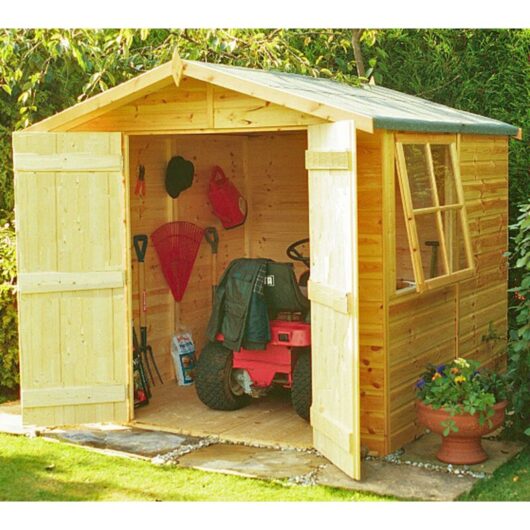 Shire - Alderney Double Doors Tongue and Groove Garden Shed Workshop Approx 7 x 7 Feet