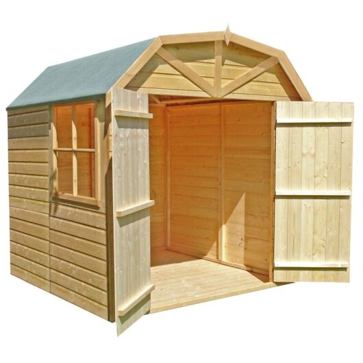 Shire - Barn Double Doors Tongue and Groove Garden Shed Workshop Approx 7 x 7 Feet