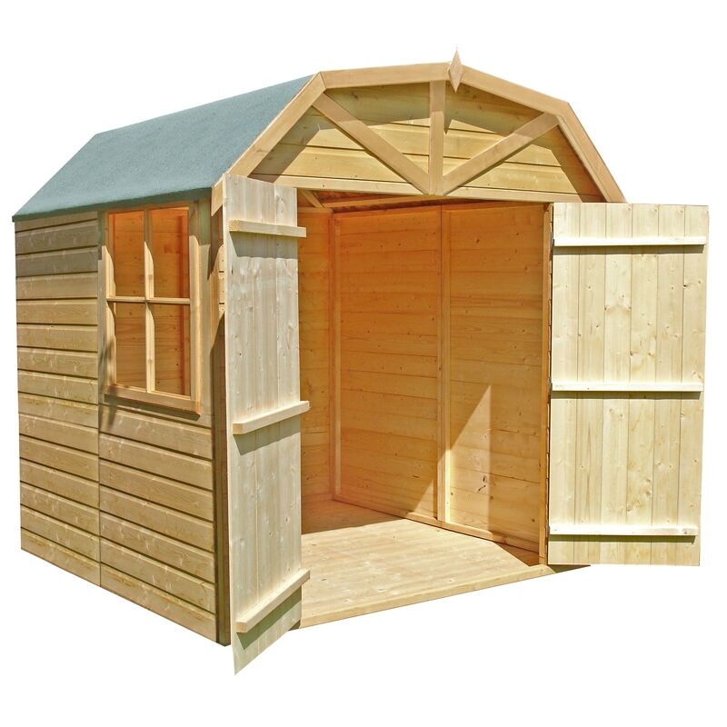 Shire - Barn Double Doors Tongue and Groove Garden Shed Workshop Approx 7 x 7 Feet