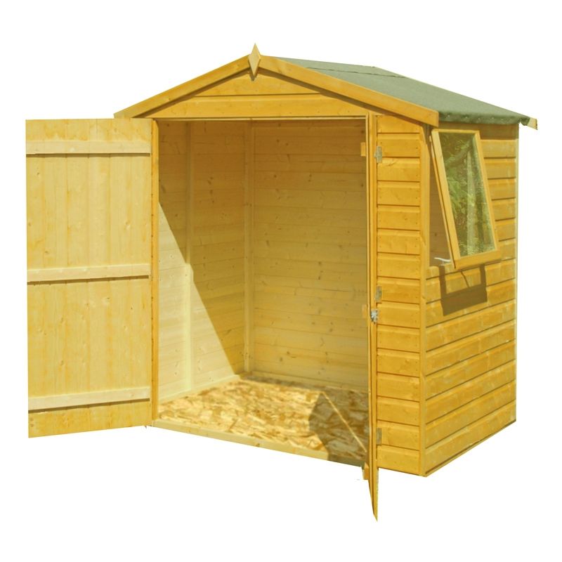 Shire - Bute Shiplap Apex Double Doors Tongue and Groove Garden Shed Workshop Approx 4 x 6 Feet