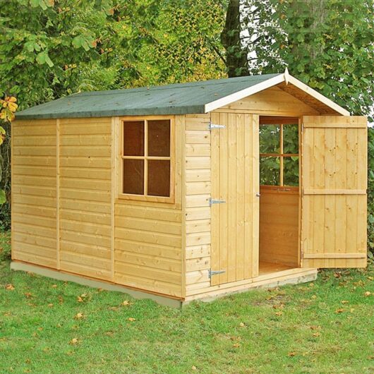 Shire - Guernsey Double Doors Tongue and Groove Garden Shed Workshop Approx 7 x 10 Feet