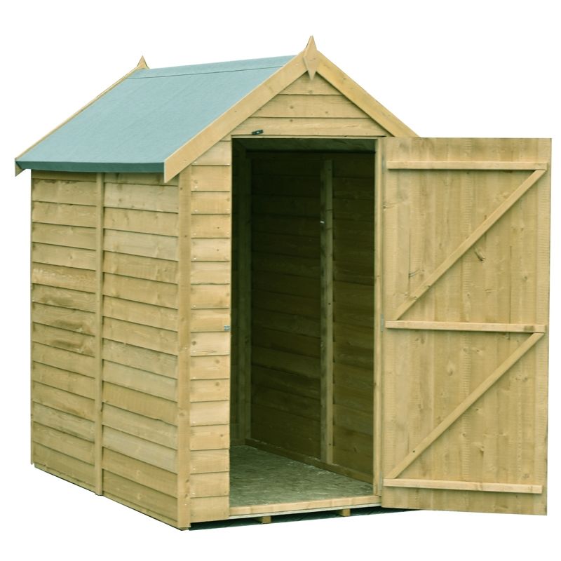 Shire - Overlap 6 x 4 Feet Pressure Treated Value Range Shed Single Door