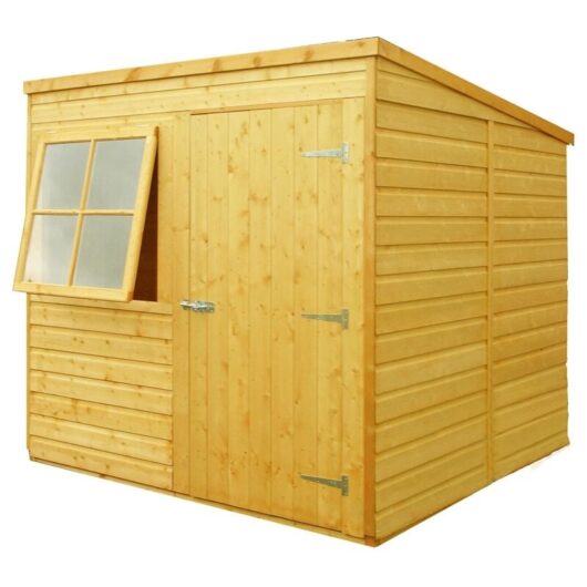 Shire - Pent Single Door Tongue and Groove Garden Shed Workshop Approx 7 x 7 Feet