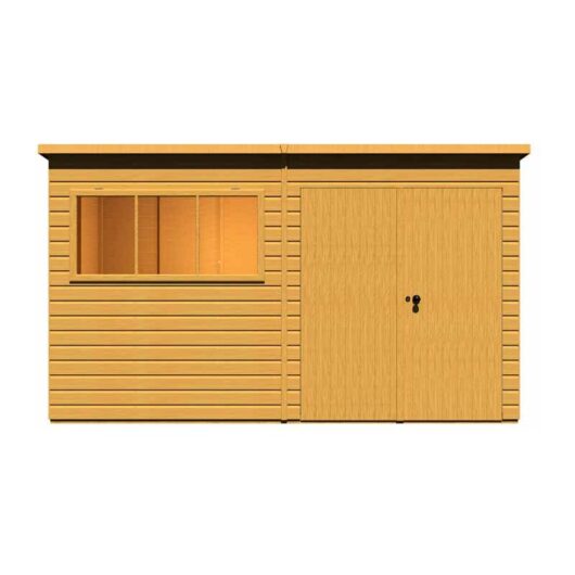 Shire - Ranger 12 x 6 Feet Double Door Shed - L196.7 x W373.8 x H213.9 cm