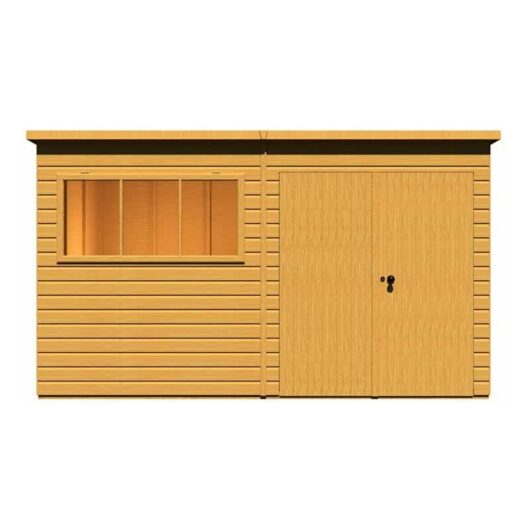 Shire - Ranger 12 x 8 Feet Double Door Shed - L257.1 x W373.8 x H213.9 cm