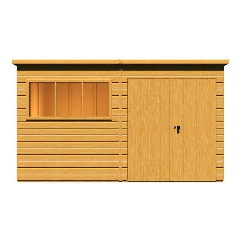 Shire - Ranger 12 x 8 Feet Double Door Shed - L257.1 x W373.8 x H213.9 cm