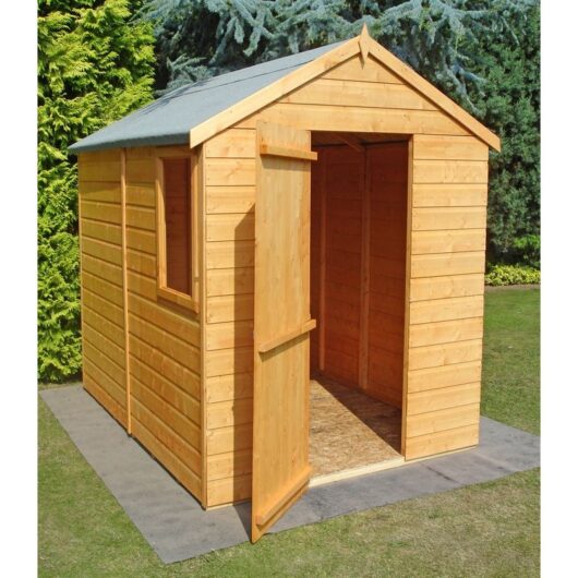 Shire - Shiplap Apex Single Door Tongue and Groove Garden Shed Workshop Approx 7 x 5 Feet