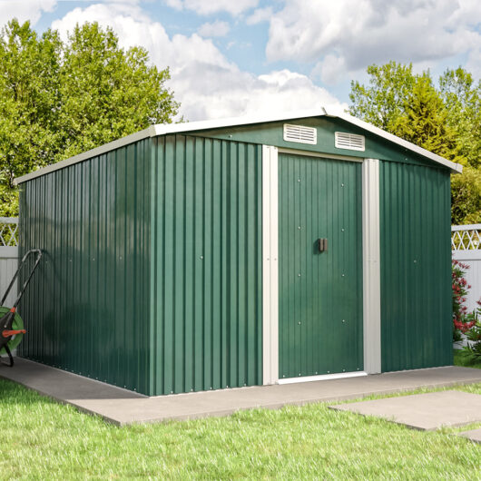Steel Garden Storage Shed with Gabled Roof Top
