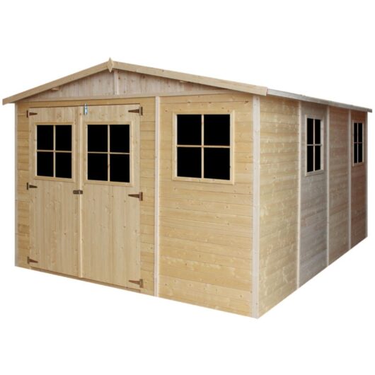 Timbela - Wooden Garden Shed- Apex Shiplap Wooden Shed 11x14 ft/12m2 - Sheds and Outdoor Storage - Wooden garden storage shed, 17 mm planks - Bike