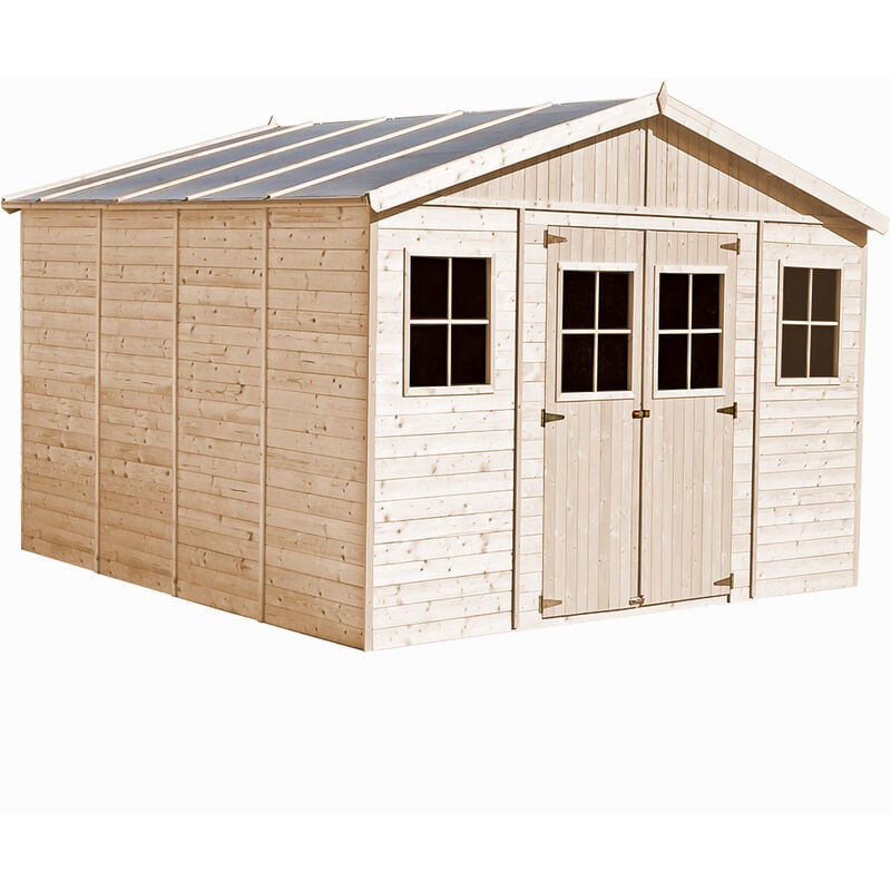 Timbela - Wooden Garden Shed- Apex Shiplap Wooden Shed 14x14 ft/16m2 - Sheds and Outdoor Storage - Wooden garden storage shed, 17 mm planks M330+M330G