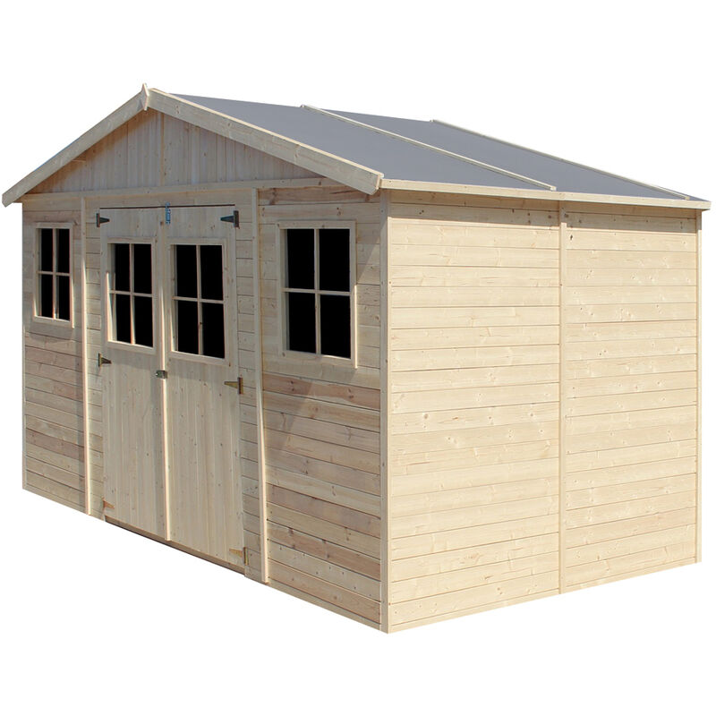 Timbela - Wooden Garden Shed- Apex Shiplap Wooden Shed 14x7 ft/8m2 - Sheds and Outdoor Storage - Wooden garden storage shed, 17 mm planks - Bike