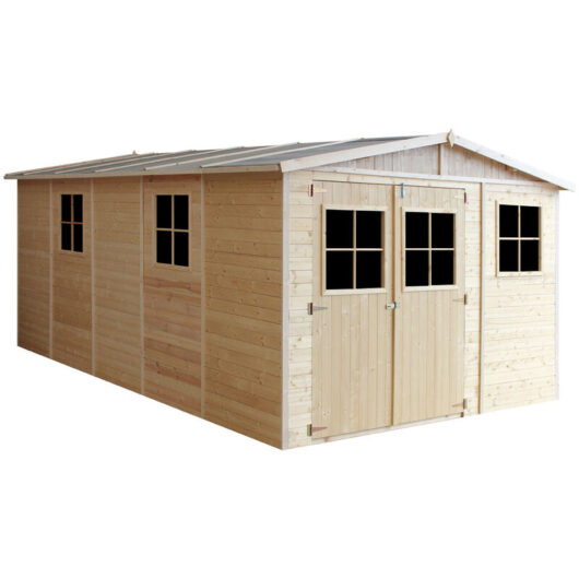 Timbela - Wooden Garden Shed- Apex Shiplap Wooden Shed 17x11 ft/15m2 - Sheds and Outdoor Storage -Outdoor garden shed with impregnated floor, 17 mm