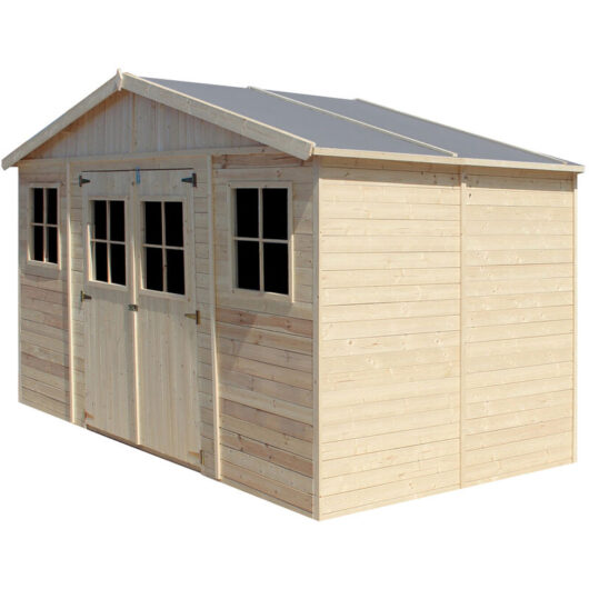 Timbela - Wooden Garden Shed- Apex Shiplap Wooden Shed W14ft x L7ft x H8ft - Wooden garden storage shed, 17 mm planks - Bike shed, Garden outdoor