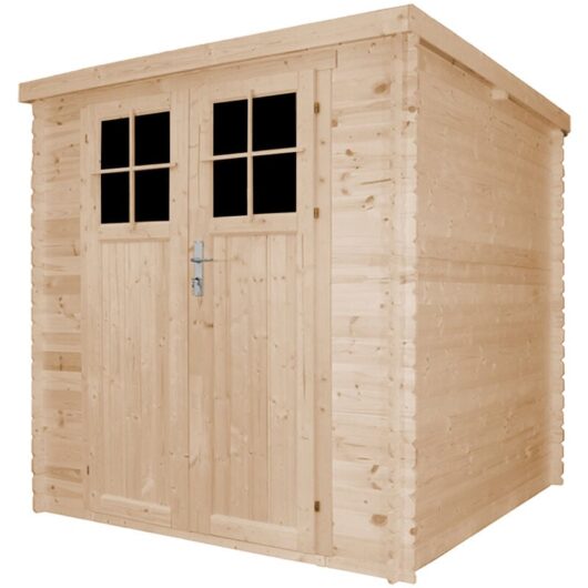 Timbela - Wooden Garden Shed- Pent Shiplap Wooden Shed 7x7 ft/3,5 m2 - Door with high quality lock, 19 mm planks, impregnated floor - Bike shed,