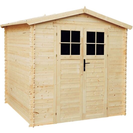 Timbela - Wooden Garden Shed - Pent Shiplap Wooden Shed 8 x 7 ft /4.33 m2 - Sheds and Outdoor Storage - Wooden garden storage shed, 19 mm planks