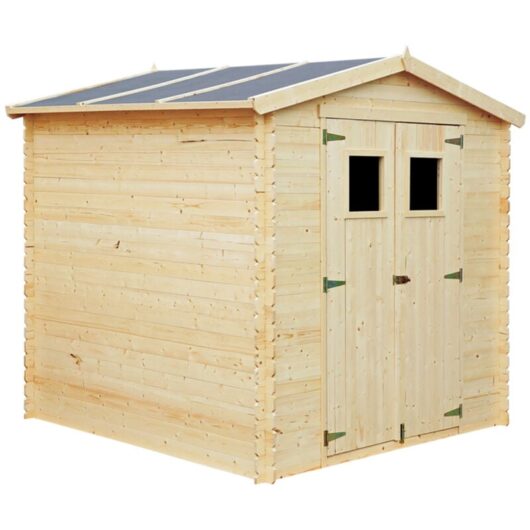 Timbela - Wooden Garden Shed- Pent Shiplap Wooden Shed 8 x 7 ft /4.33 m2 - Sheds and Outdoor Storage - Wooden garden storage shed, 19 mm planks M369