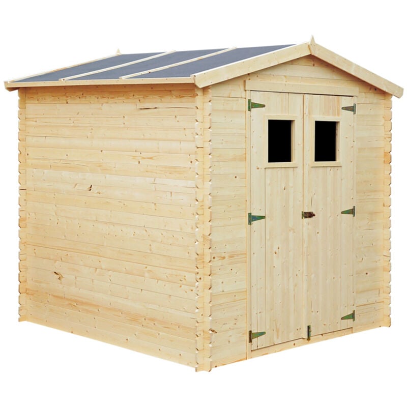 Timbela - Wooden Garden Shed- Pent Shiplap Wooden Shed 8 x 7 ft /4.33 m2 - Sheds and Outdoor Storage - Wooden garden storage shed, 19 mm planks M369