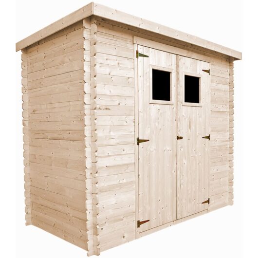 Timbela - Wooden Garden Shed- Pent Shiplap Wooden Shed H200 x 142 x 239 cm/2.63 m2 - Outdoor garden shed with impregnated floor, 19 mm planks