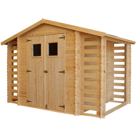 Timbela - Wooden Garden Shed and Log shed, 19 mm planks - Sheds and Outdoor Storage - Wooden Shed - H218 x 328 x 206 cm / 5.41 m2 (3 m3 capacity),