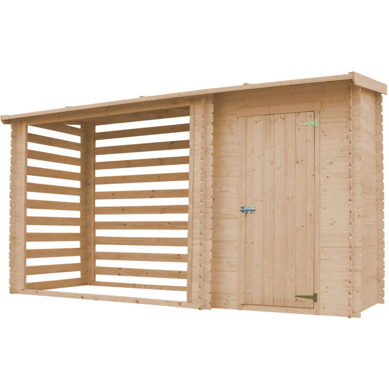 Timbela - Wooden Garden Shed and Log shed, 19 mm planks - Sheds and Outdoor Storage - Wooden Shed - Small Shed 11'5 ft x 4'9 ft x H6'6 ft /3.64 m2