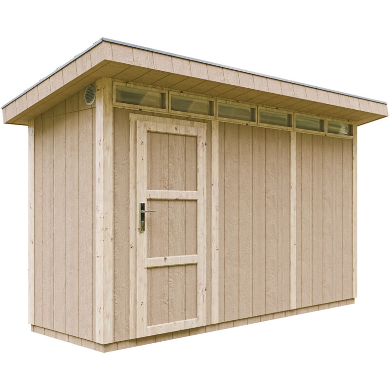 Timbela - lp® SmartSide® panel shed M902 - H239 x 118 x 368 cm / 4.34 m2 - Sheds and Outdoor Storage - Wooden garden storage shed - Bike shed, Small