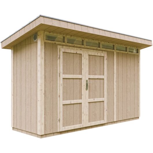Timbela - lp® SmartSide® panel shed M902A- H239 x 118 x 368 cm / 4.34 m2 - Sheds and Outdoor Storage - Wooden garden storage shed - Bike shed, Small