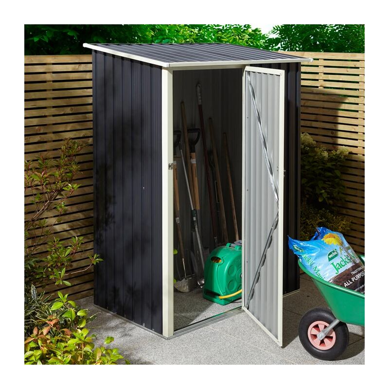 Trentvale 5X3 Metal Pent Shed - Dark Grey - Rowlinson
