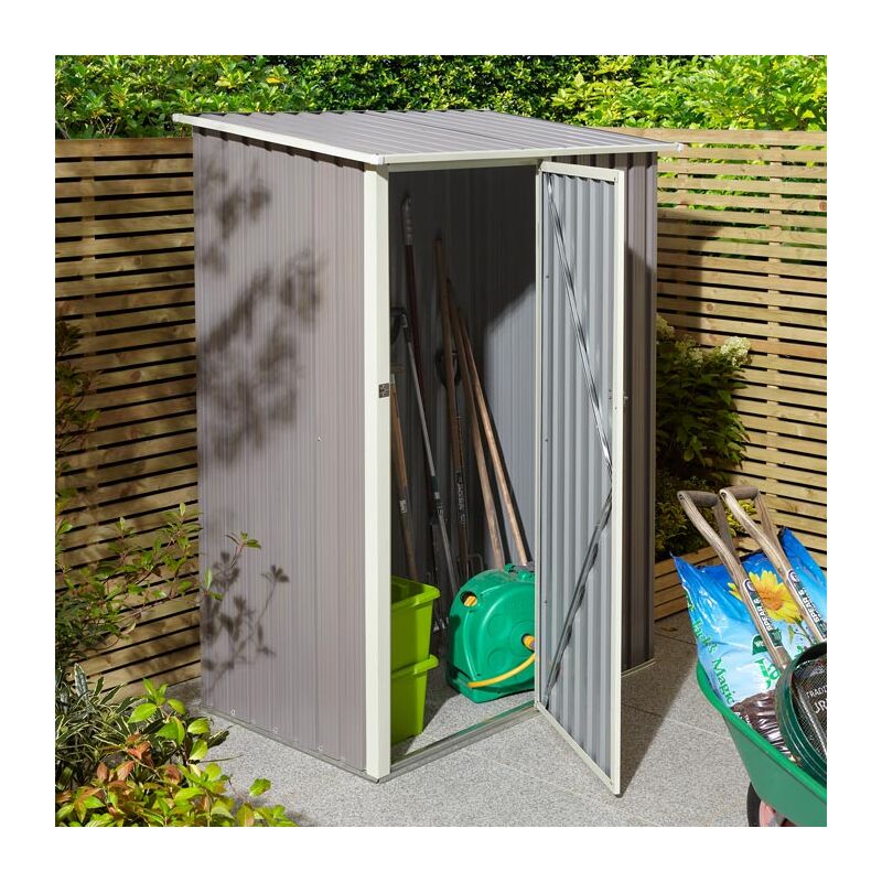 Trentvale 5X3 Metal Pent Shed - Light Grey - Rowlinson
