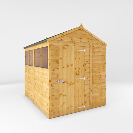 Waltons - Garden Wooden Shed Shiplap Apex Roof Storage Shed - 8 x 6 with Windows