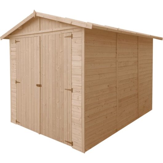 Wooden Garden Shed - Garage with Windows - W8ft x L11ft x H7ft Timber Shiplap Shed - Garden Workshop - Motorcycle, Bike, Tool Shed Storage TIMBELA
