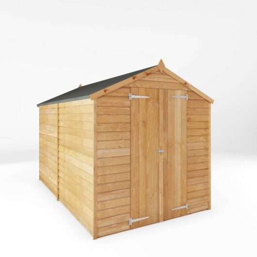10 x 6 Feet Overlap Apex Windowless Shed - Timber - L297 x W190.4 x H198.7 cm - Brown