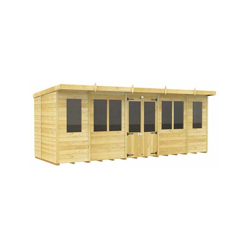 18ft x 5ft Pent Summer House - Wood - L147 x W533 x H201 cm