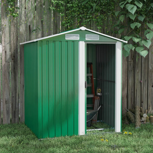 5Ft X 4.3Ft Outdoor Metal Storage Shed With Sliding Door Sloped Roof