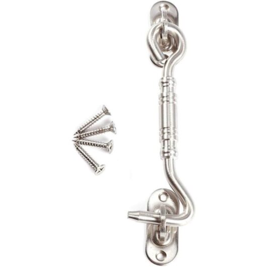 Cabin Hook, Gate Latch 4 inch Stainless Steel Eye Shed Door Latch for Shed Door Garage Door Windows Cabin - Readcly