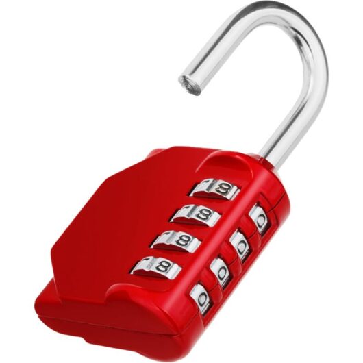 Ccykxa - Red) Outdoor Code Lock, Code Lock for Locker, 4 Digit Lock for Gym, Locker Room, College, School Cabinet, Escape Game, Outdoor Garden Shed
