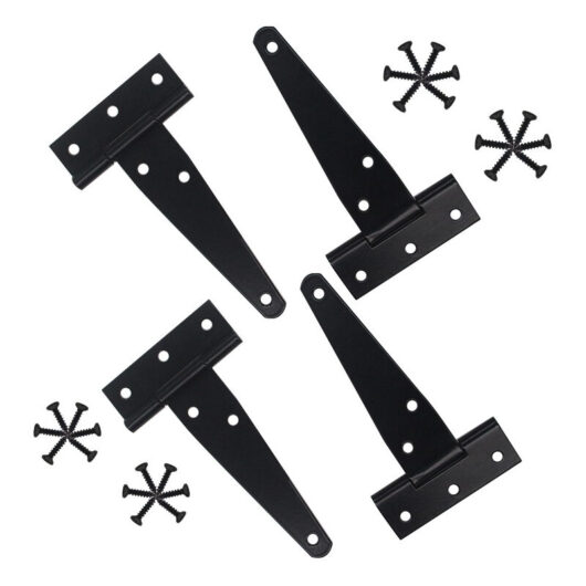 Csparkv - 4 inch)Garden Gate Hinges, 4pcs t Gate Hinges, Folding Hinge with Screws, Shed Door Hinges (t)