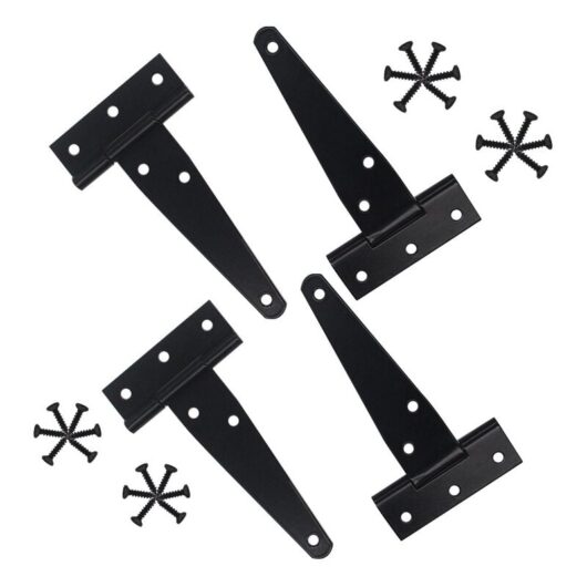 Csparkv - 5 inch)Garden Gate Hinges, 4pcs t Gate Hinges, Folding Hinge with Screws, Shed Door Hinges (t)