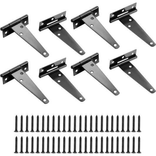 Csparkv - 6 inch)Garden Gate Hinges, 8pcs t Gate Hinges, Folding Hinge with Screws, Shed Door Hinges (t)