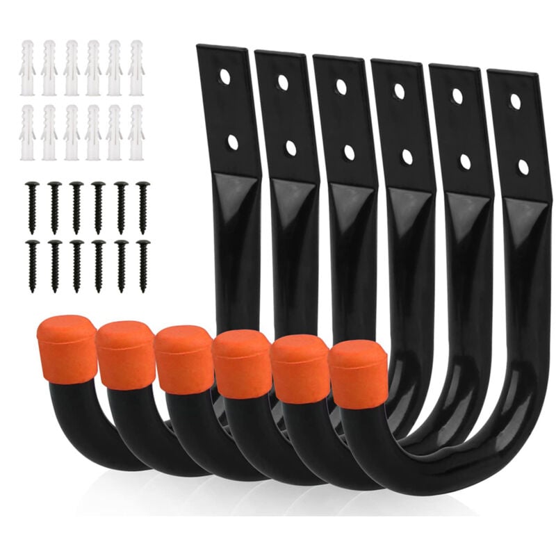 Csparkv - Heavy Duty Garage Storage Hooks, Universal Wall Mount, U-Shaped Wall Mount, Hanging Hooks for Bike, Chair, Ladder, Hose, Tools, Garden Shed