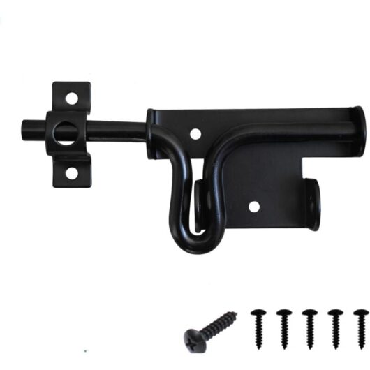 Csparkv - Heavy Duty Gate Latch with Handle - Sliding Bolt for Wooden Gates, Double Sided Switch with Padlock - 6 Inch, Outdoor Door Catch for Shed,