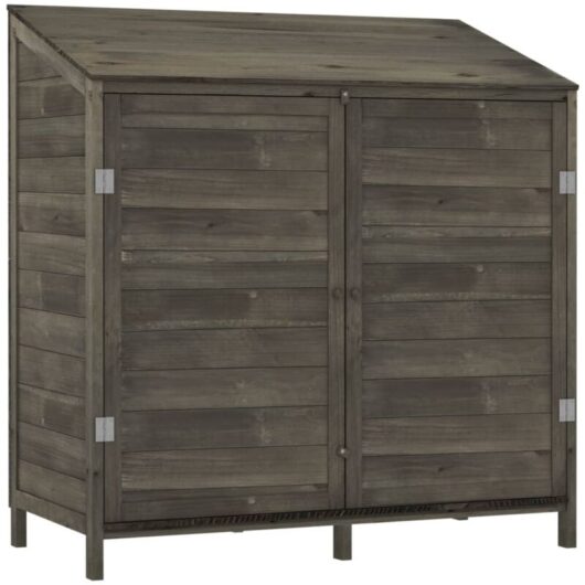 Garden Shed Anthracite 102x52x112 cm Solid Wood Fir vidaXL