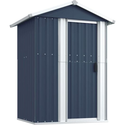 Garden Shed Anthracite 126x97.5x177 cm Galvanised Steel Vidaxl