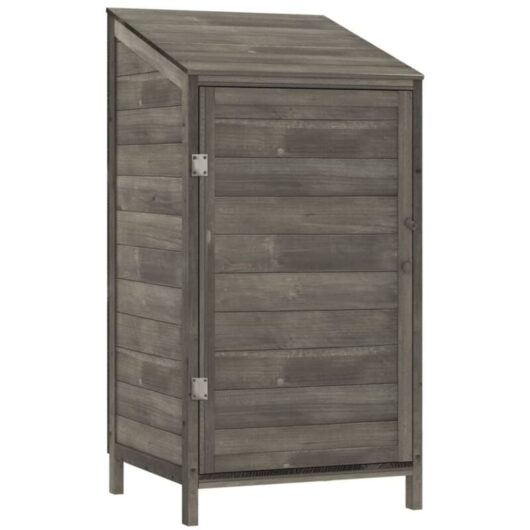 Garden Shed Anthracite 55x52x112 cm Solid Wood Fir Vidaxl