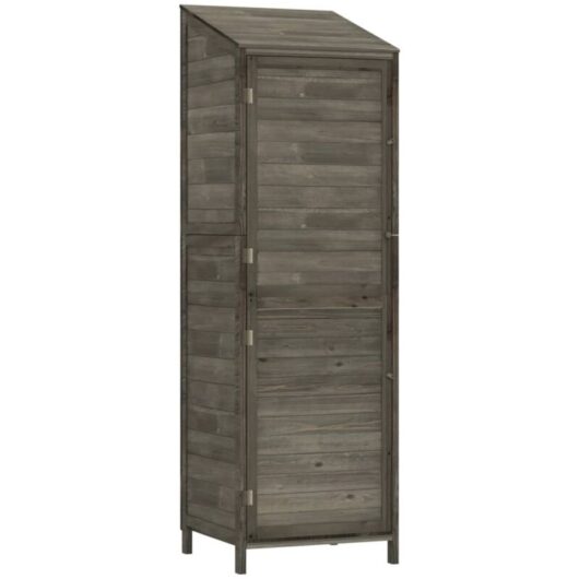 Garden Shed Anthracite 55x52x174.5 cm Solid Wood Fir Vidaxl