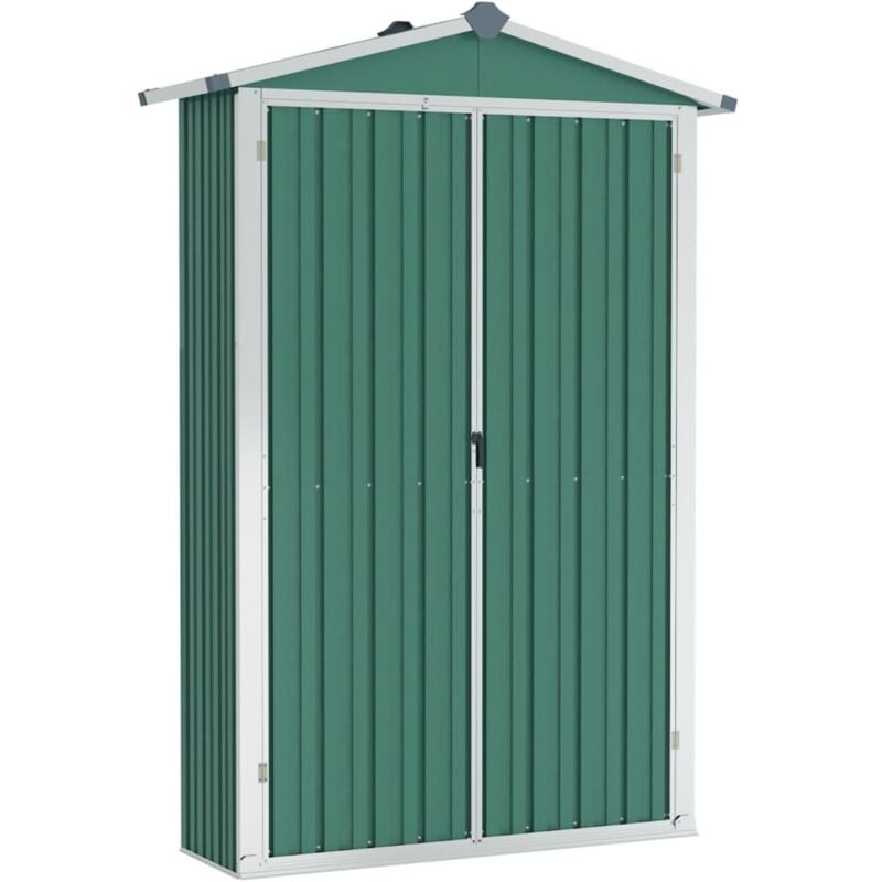 Garden Shed Green 116x45x175 cm Galvanised Steel Vidaxl