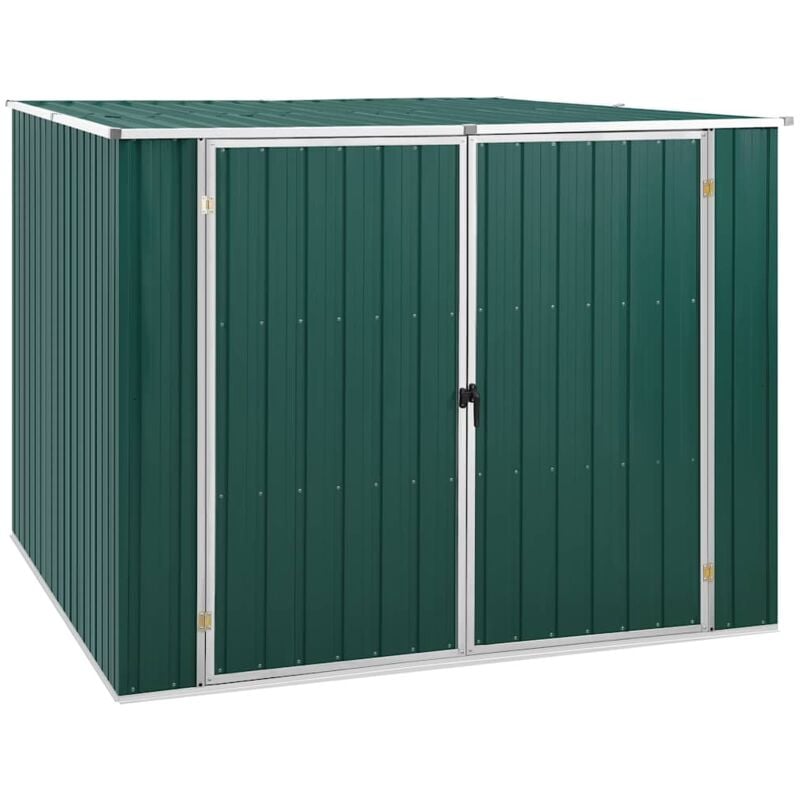 Garden Shed Green 195x198x159 cm Galvanised Steel Vidaxl