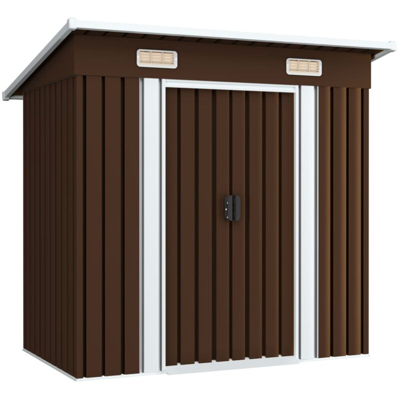 Garden Storage Shed Brown 194x121x181 cm Steel Vidaxl