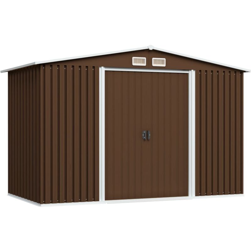 Garden Storage Shed Brown 257x205x178 cm Steel Vidaxl